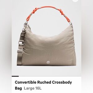 lululemon athletica Beige Shoulder Bag with Orange Accent Handle